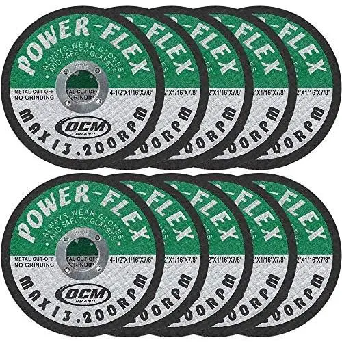 4 1/2 Inch x 1/16 Inch x 7/8 Inch Premium Cut Off Wheels - 10 pack, For Cutting all Ferrous Metals and Stainless Steel 4 1/2 Inch x 1/16 Inch x 7/8 Inch Premium Cut Off Wheels - 10 pack, For Cutting all Ferrous Metals and Stainless Steel