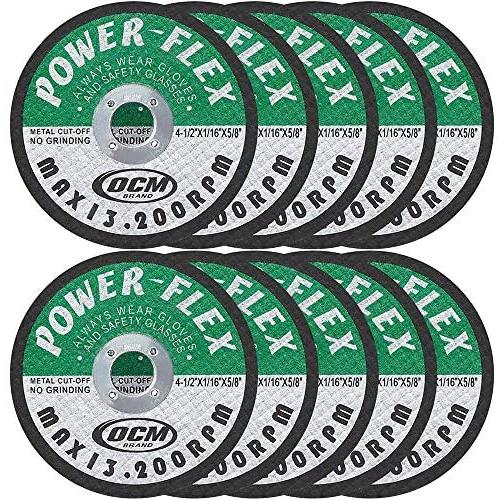 4 1/2 Inch x 1/16 Inch x 5/8 Inch Premium Cut Off Wheels - 10 PACK -, For Cutting all Ferrous Metals and Stainless Steel