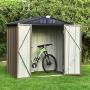 6 x 4 Storage Sheds Outdoor, Tool Sheds for Home Yard Patio Backyard Deck, Metal Garden Shed with Padlock, Dark Grey