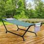 Sorbus Hammock Bed with Stand, Features Deluxe Pillow and Storage Pockets, Heavy Duty, Supports 500 Pounds, Great for Patio, Deck, Yard, Garden Camping Furniture