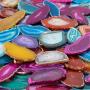 mookaitedecor Polished Agate Light Table Slices,Geode Agate Slab Cards Pack of 12