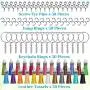 Keychain Tassles, Cridoz 200pcs Bulk Keychain Rings Set Includes 50pcs Tassels for Crafts, 50pcs Key Chain Rings, 50pcs Jump Ring and 50pcs Screw Eye Pins for Acrylic Keychain Blanks