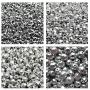 Czech Faceted Glass Beads, Fire-Polished, Round 3mm, 4mm, 6mm, 8mm. Silver Metallic. A Total of 275 Pieces. Set 1CFP 004 (3FP033 4FP033 6FP033 8FP033)