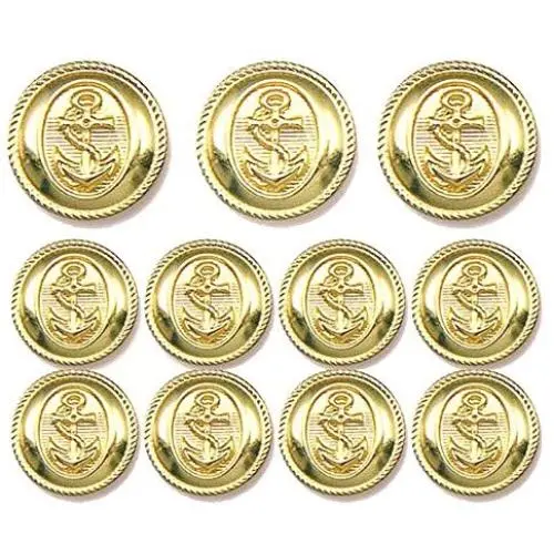 GOLD Premium METAL ~NAVY NAUTICA ANCHOR~ METAL BLAZER BUTTON SET ~ 11-Piece Set of Shank Style Fashion Buttons For Single Breasted Blazers, Sport Coats, Jackets & Uniforms ~ METALBLAZERBUTTONS.COM GOLD Premium METAL ~NAVY NAUTICA ANCHOR~ METAL BLAZER BUTTON SET ~ 11-Piece Set of Shank Style Fashion Buttons For Single Breasted Blazers, Sport Coats, Jackets & Uniforms ~ METALBLAZERBUTTONS.COM