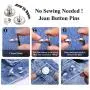 Button Pins for Jeans, Perfect Fit Jean Button Replacement, 4 Styles Adjustable Jean Button Pins Metal Clips Snap Tack, No Sew Instant Extend or Reduce Any Pants Waist Button Pins for Jeans, Perfect Fit Jean Button Replacement, 4 Styles Adjustable Jean Button Pins Metal Clips Snap Tack, No Sew Instant Extend or Reduce Any Pants Waist