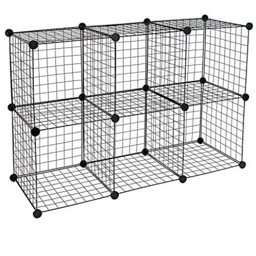 Work-It! Wire Storage Cubes, 6-Cube Metal Grid Organizer | Modular Wire Shelving Units, Stackable Bookcase, DIY Closet Cabinet Organizer for Home, Office, Kids Room | 14'' W x 14'' H, Black Work-It! Wire Storage Cubes, 6-Cube Metal Grid Organizer | Modular Wire Shelving Units, Stackable Bookcase, DIY Closet Cabinet Organizer for Home, Office, Kids Room | 14'' W x 14'' H, Black
