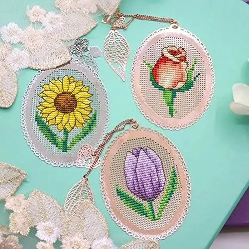 5 Pieces of DIY Bookmarker Metal aida Cross Stitch Kits, Counted Cross Stitch kit Embroidery Bookmarker,DIY Special Bookmark Set of 5 5 Pieces of DIY Bookmarker Metal aida Cross Stitch Kits, Counted Cross Stitch kit Embroidery Bookmarker,DIY Special Bookmark Set of 5