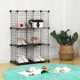 SONGMICS Metal Wire Cube Storage,6-Cube Shelves Organizer,Stackable Storage Bins, Modular Bookcase, DIY Closet Cabinet Shelf, 36.6”L x 12.2”W x 36.6”H, Black