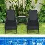 Giantex 2 Pcs Outdoor Chaise Lounge Chair, Adjustable Reclining Lounge Chairs Patio Furniture, Backyard Lawn Sling Chaise w/Adjustable Back, Folding Recliners for Beach Yard Pool (Black) Giantex 2 Pcs Outdoor Chaise Lounge Chair, Adjustable Reclining Lounge Chairs Patio Furniture, Backyard Lawn Sling Chaise w/Adjustable Back, Folding Recliners for Beach Yard Pool (Black)
