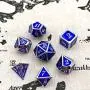 KCO DND Metal Dice Set Enamel dice 7 Pieces Metal Dice Set DND Dice Role Playing Game Dice Set with Storage Bag for RPG Dungeons and Dragons D&D Math Teaching (Dark Blue Silver) KCO DND Metal Dice Set Enamel dice 7 Pieces Metal Dice Set DND Dice Role Playing Game Dice Set with Storage Bag for RPG Dungeons and Dragons D&D Math Teaching (Dark Blue Silver)