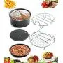 AIQI 5 Piece Air Fryer Accessories, Including Cake Barrel, Pizza Pan, Metal Holder, Skewer Rack and Silicone Mat for Gowise Phillips and Cozyna and More, Fit All 3.7QT - 5.3QT - 5.8QT AIQI 5 Piece Air Fryer Accessories, Including Cake Barrel, Pizza Pan, Metal Holder, Skewer Rack and Silicone Mat for Gowise Phillips and Cozyna and More, Fit All 3.7QT - 5.3QT - 5.8QT