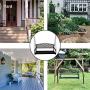 Grepatio All Weather Outdoor Porch Swing, Modern Hanging Patio Swing Bench for Home Garden, Classic Black (Fashion Diamond)