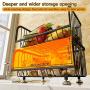 Momotata Rolling Stackable Baskets Storage Bins, 5-Tier Stainless Steel Metal Wire Organizer Kitchen Baskets Rack with Lockable Casters for Kitchen, Pantry, Bathroom,Bedroom Garage- Black (5-Tier)