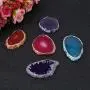 Agate Slice, 5 Pcs Natural Agate Slices Multi-uses Irregular Shaped Lot DIY Decoration Supplies Red Blue Purple 30-40mm