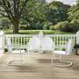 Crosley Furniture Griffith 3-Piece Metal Outdoor Conversation Set with Loveseat and 2 Chairs - White