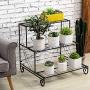 3 Tier Decorative Black Metal Plant Stand/Planter Holder/Multi Planter Flower Pot Racks - MyGift