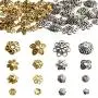 FEBSNOW About 160Pcs Spacer Beads Caps, Bali Style Mixed Tibetan Silver and Antique Gold Flower Bead Caps for Bracelet Necklace Earrings Jewelry Making Supplies FEBSNOW About 160Pcs Spacer Beads Caps, Bali Style Mixed Tibetan Silver and Antique Gold Flower Bead Caps for Bracelet Necklace Earrings Jewelry Making Supplies
