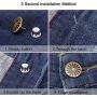 Jean Button Pins┃16 PCS Button Pins for Jeans Pants Button Pins Instant Buttons Jean Button for Pants Fashion Jeans Swing Crafts DIY, Easy to Use and No Tools Require.