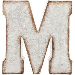 Generic Galvanized Metal 3D Letter M,Grey Metal