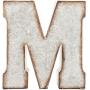 Generic Galvanized Metal 3D Letter M,Grey Metal