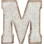 Generic Galvanized Metal 3D Letter M,Grey Metal