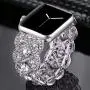 VIQIV Bling Bands for Compatible with Apple Watch 40mm 44mm Iwatch Series 6 5 4, Diamond Rhinestone Stainless Steel Metal Bracelet Wristband Strap for Women VIQIV Bling Bands for Compatible with Apple Watch 40mm 44mm Iwatch Series 6 5 4, Diamond Rhinestone Stainless Steel Metal Bracelet Wristband Strap for Women