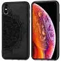 Case Compatible with Apple iPhone X/XS 5.8 inch 2018 Release [5.8'' ONLY],3D Fabric Flower Premium Slim Fit Anti-Scratch Shock Absorption Cover Built-in Metal Plate for Magnetic Car Phone Holder(Black)