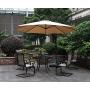 Grand patio Outdoor 12 FT Offset Umbrella with Base Included, Curved and Cantilevered, Aluminum (Champagne