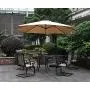 Grand patio Outdoor 12 FT Offset Umbrella with Base Included, Curved and Cantilevered, Aluminum (Champagne