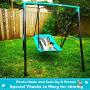 Swing Set - 70'' Swing Sets for Backyard, Sturdy Steel Frame for Up to 2 Children Saucer Swing with Frame Toddler Swing with Stand - All Weather