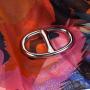 Kloud City Fashion Oval Scarf Metal Solid Piece Ring Wrap Holder Jewelry Making Charms Clothing