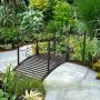 Outsunny 4’ Metal Arched Backyard Decorative Garden Bridge - Black Bronze