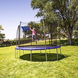 Skywalker Trampolines 12-Foot Jump N’ Dunk Trampoline with Enclosure Net - Basketball Trampoline