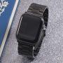 Miniseas Band Compatible with Apple Watch Band 38mm 42mm Stainless Steel Wristband Metal Buckle Clasp Strap Replacement Bracelet for iWatch Series 5/4/3/2/1 40mm 44mm (Black, 38MM-40MM)