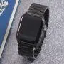 Miniseas Band Compatible with Apple Watch Band 38mm 42mm Stainless Steel Wristband Metal Buckle Clasp Strap Replacement Bracelet for iWatch Series 5/4/3/2/1 40mm 44mm (Black, 38MM-40MM)