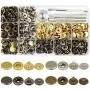 160 Sets Snap Fasteners Durable Metal Snap Button Kit Tool Press Studs with Base & Fixing Tool for Overalls Backpacks Belts Leather Craft-12.5mm in Diameter 160 Sets Snap Fasteners Durable Metal Snap Button Kit Tool Press Studs with Base & Fixing Tool for Overalls Backpacks Belts Leather Craft-12.5mm in Diameter