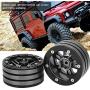 Demeras RC Crawler Wheel Hub Stripe Metal Wheel Hub 1.9 Inch Compatible with SCX10 1/10 RC Rock Crawler Parts