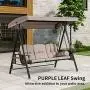 PURPLE LEAF 3-Seat Deluxe Outdoor Patio Porch Swing with Weather Resistant Steel Frame, Adjustable Tilt Canopy, Cushions and Pillow Included, Beige PURPLE LEAF 3-Seat Deluxe Outdoor Patio Porch Swing with Weather Resistant Steel Frame, Adjustable Tilt Canopy, Cushions and Pillow Included, Beige