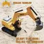 Channel Full Functional Remote Control Excavator Toy with Metal Shovel, Rechargeable Construction Vehicle with Sound & Flashing Lights for 3 4 5 6 7 8 Year Old Boys and Girls Birthday Gifts Channel Full Functional Remote Control Excavator Toy with Metal Shovel, Rechargeable Construction Vehicle with Sound & Flashing Lights for 3 4 5 6 7 8 Year Old Boys and Girls Birthday Gifts