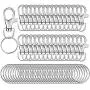 60pcs Key Chain Clip Hooks Swivel Clasps Lanyard Snap Hooks with Split Key Rings