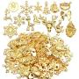 Christmas Charms Pendants,100 Gram(60-70 pieces) Alloy Pendants Mixed Styles for Crafting Jewelry Making Accessory DIY Necklace,Gold