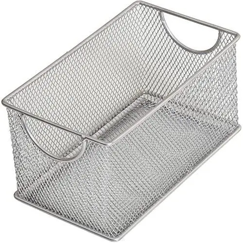 YBM HOME Household Wire Mesh Metal Steel Storage Basket Organizer, Open Bin Shelf Organizer for Kitchen, Cabinet, Pantry, Fruit and Vegetables (1-Unit, 7.75x4.3x4.3) 2302s