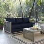 Modway EEI-2923-GRY-NAV Aura Outdoor Patio Wicker Rattan, Sofa, Gray Navy