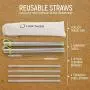 4 Reusable Stainless Steel Metal Straws with Case - Drinking Straws 8.5'' for 20 24 30 oz Tumblers Yeti - 2 Cleaning Brushes and Travel Bag Included, by LIME SKIES 4 Reusable Stainless Steel Metal Straws with Case - Drinking Straws 8.5'' for 20 24 30 oz Tumblers Yeti - 2 Cleaning Brushes and Travel Bag Included, by LIME SKIES