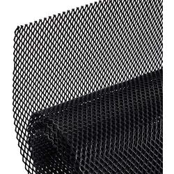 AggAuto Universal 40''x13'' Car Grill Mesh - Aluminum Alloy Automotive Grille Insert Bumper Rhombic Hole 3x6mm, One of the Most Multifunctional Shape Grids Black