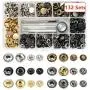 Atpot Snap Fasteners Kit, 132 Sets 12.5mm Metal Button Snaps Press Studs with 4 Fixing Tools, 6 Color Leather Snaps for Clothing, Leather, Jacket, Jeans Wear, Bracelets, Bags,DIY Craft Atpot Snap Fasteners Kit, 132 Sets 12.5mm Metal Button Snaps Press Studs with 4 Fixing Tools, 6 Color Leather Snaps for Clothing, Leather, Jacket, Jeans Wear, Bracelets, Bags,DIY Craft