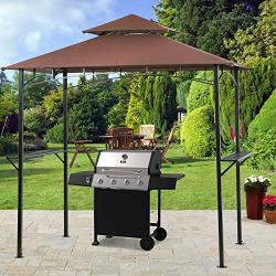 Grill Gazebo 8x 5 Barbecue Canopy BBQ Gazebo Canopy Tent w/Air Vent Double Tiered Outdoor