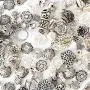100 Piece Unique Metal Beads, Silver Color Assortment 100 Piece Unique Metal Beads, Silver Color Assortment