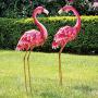 Bits and Pieces - Set of Two (2) 35 ½” Tall Metal Flamingo Garden Statues - Durable Outdoor Sculptures Make Great Home Décor