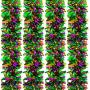 Mardi Gras Tinsel Garland Metallic Festooning Garland Glitter Mixed Color Garland Hanging Fringe Garland for Mardi Gras Party Decorations, 16.5 Feet Each (2 Pieces)